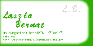 laszlo bernat business card